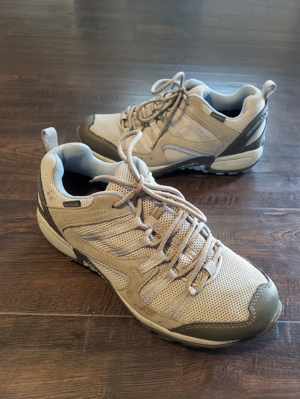 ​Merrell Tuskora Waterproof Hiking Shoes Womens Size 9 Aluminum Aqua Gray J08045